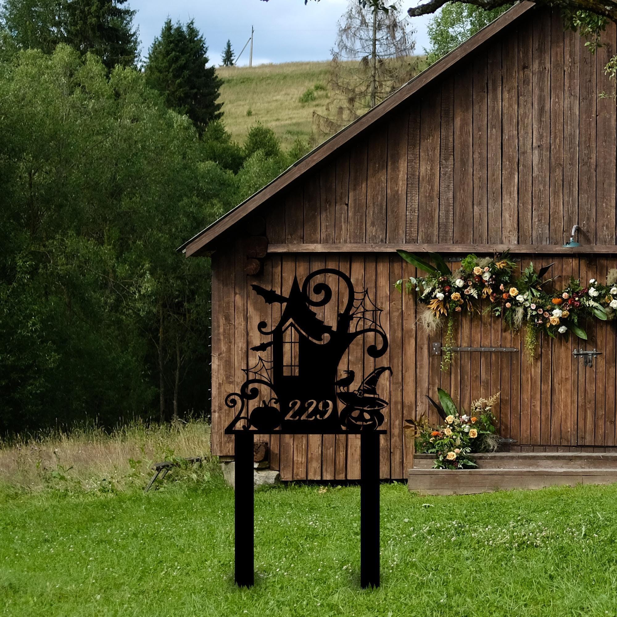 Custom Bat Address Sign, Personalized House Number Sign, Halloween Bat Decor, Unique Design Sign, Gift for Home, Front Door Decor, Fall Art
