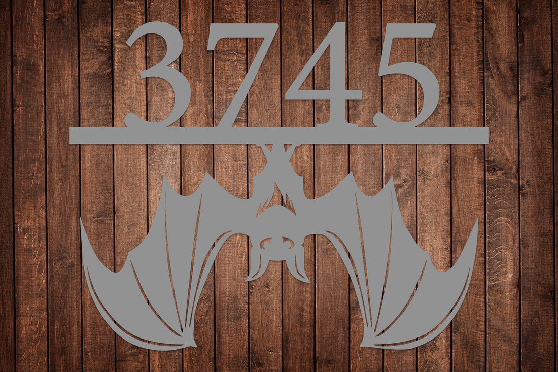 Custom Bat Address Sign, Personalized House Number Sign, Halloween Bat Decor, Unique Design Sign, Gift for Home, Front Door Decor, Fall Art