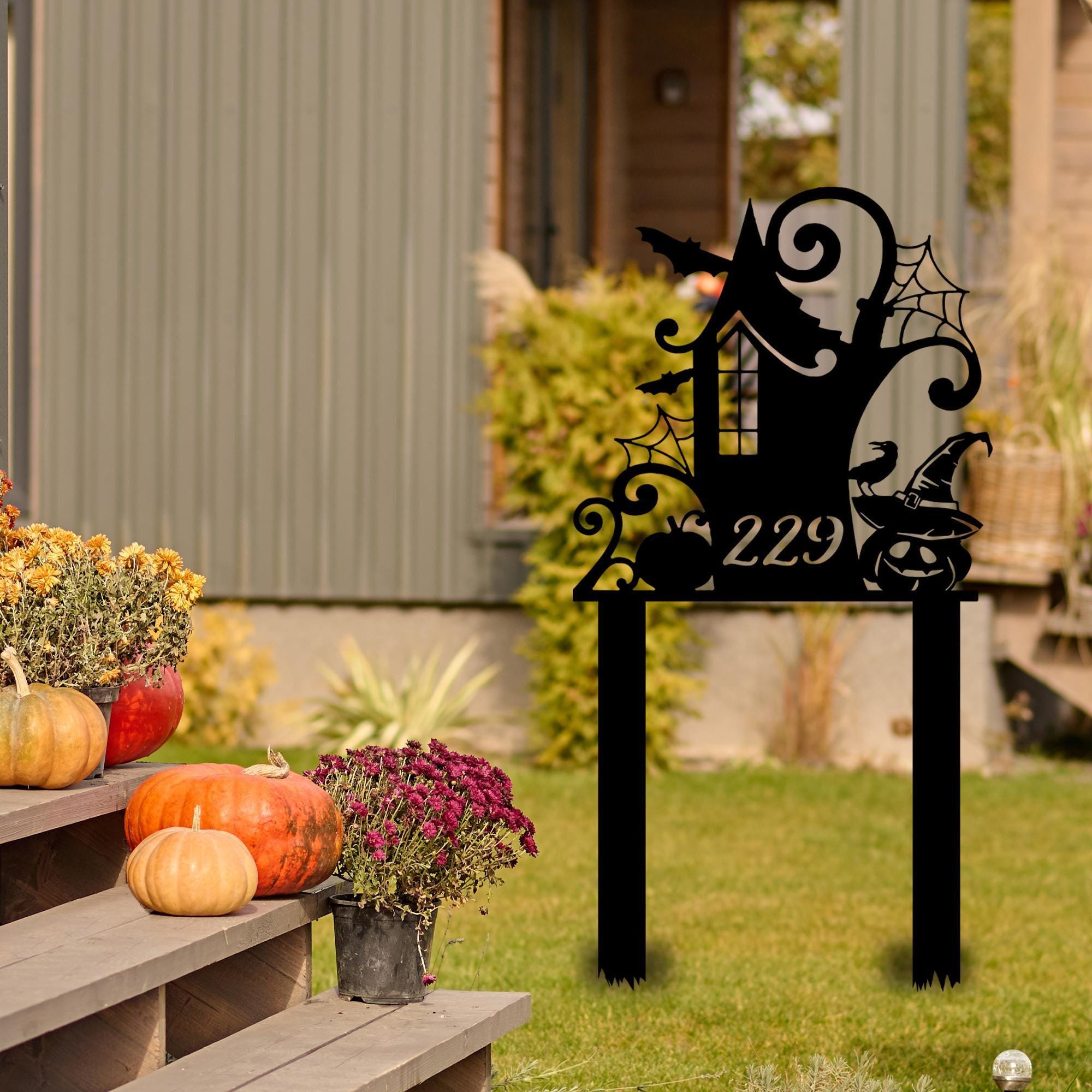 Custom Bat Address Sign, Personalized House Number Sign, Halloween Bat Decor, Unique Design Sign, Gift for Home, Front Door Decor, Fall Art