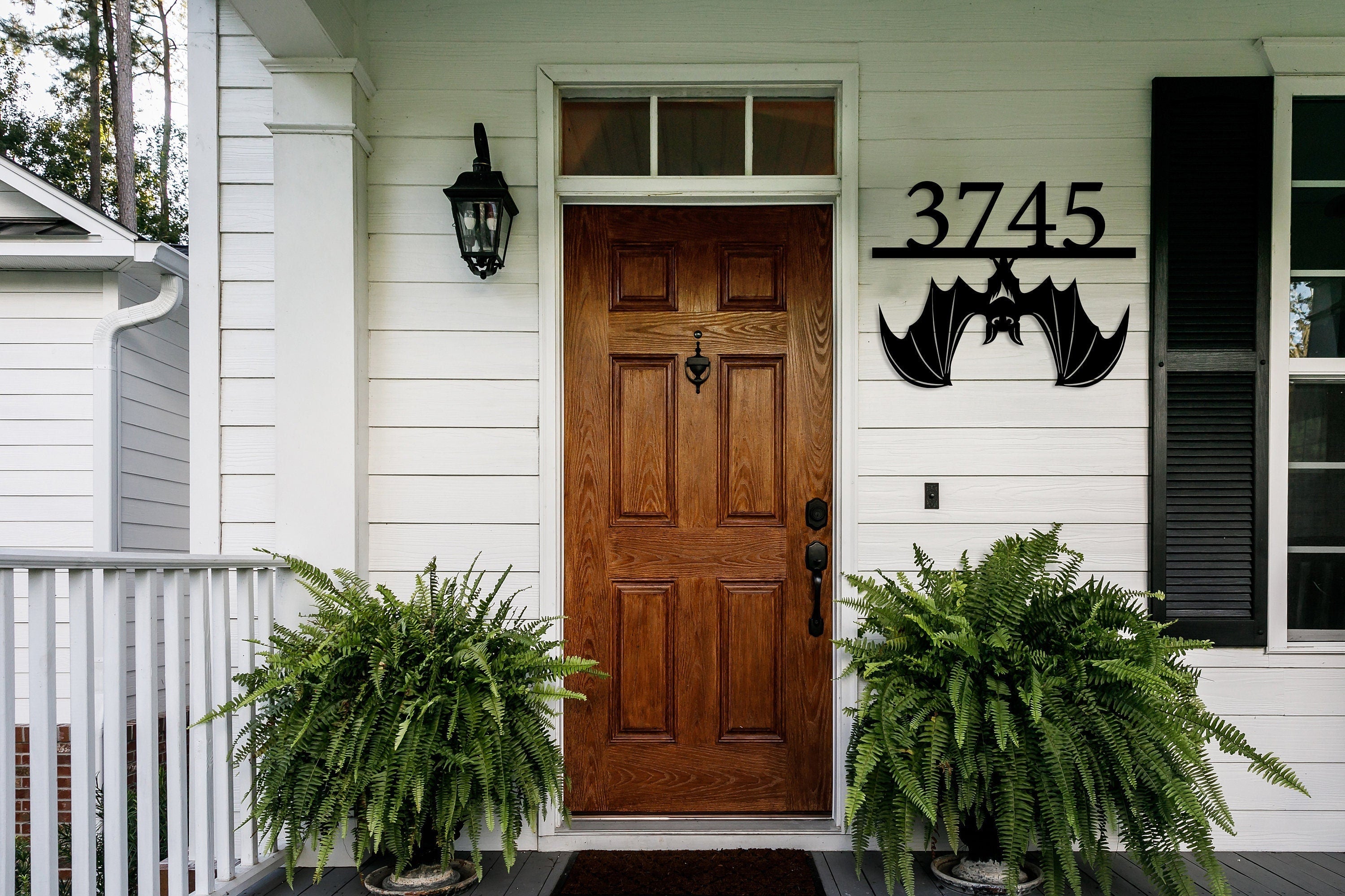 Custom Bat Address Sign, Personalized House Number Sign, Halloween Bat Decor, Unique Design Sign, Gift for Home, Front Door Decor, Fall Art