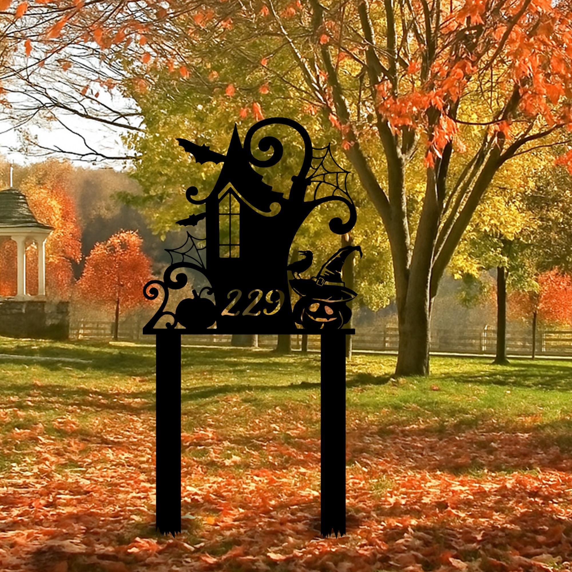 Custom Bat Address Sign, Personalized House Number Sign, Halloween Bat Decor, Unique Design Sign, Gift for Home, Front Door Decor, Fall Art