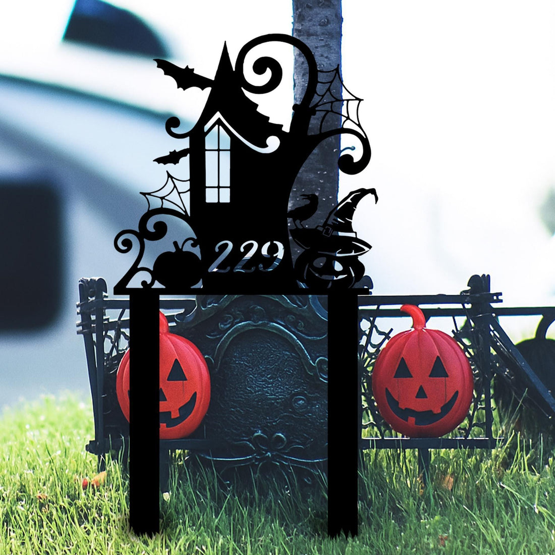 Custom Bat Address Sign, Personalized House Number Sign, Halloween Bat Decor, Unique Design Sign, Gift for Home, Front Door Decor, Fall Art