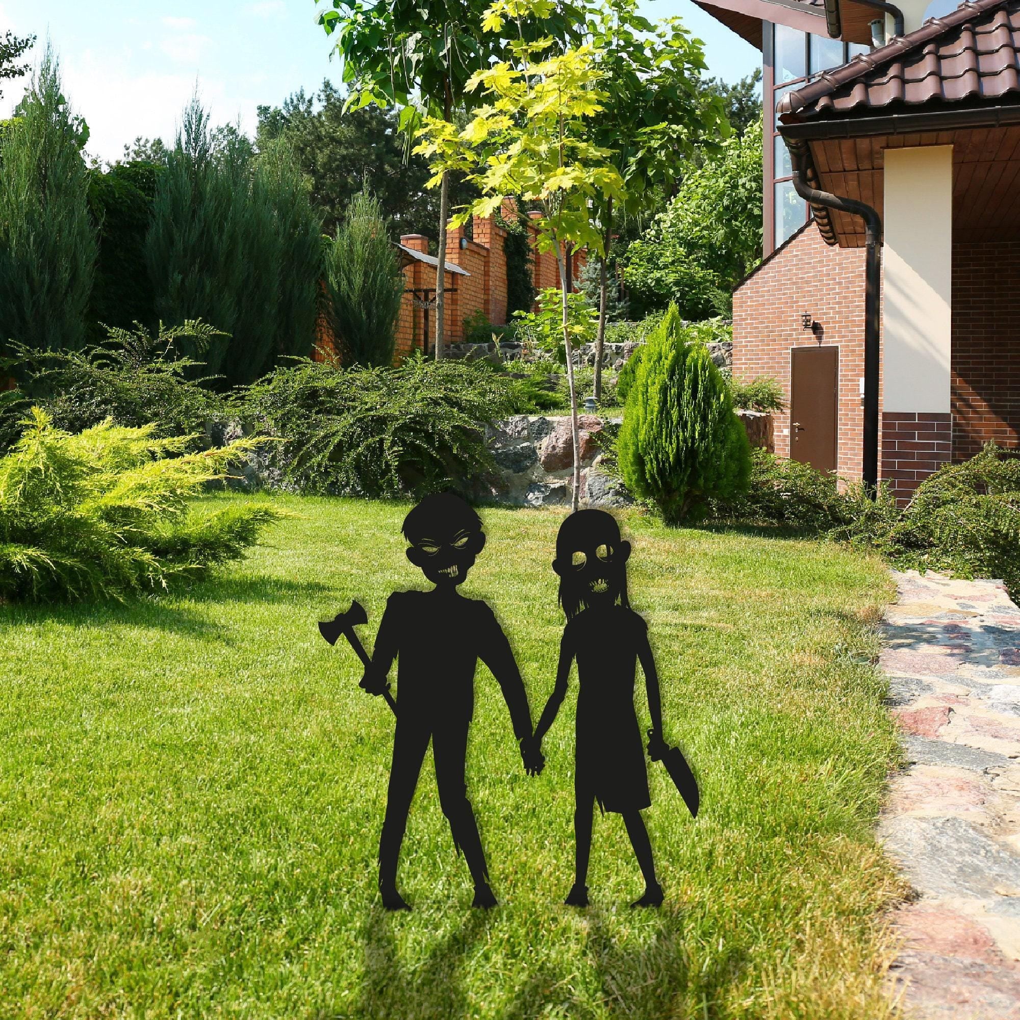 Halloween Zombie Kids Porch Decor, Metal Halloween Porch Decor, Scary Kids Halloween Sign, Outdoor Halloween Stake, Spoky Zombie Kids Gift