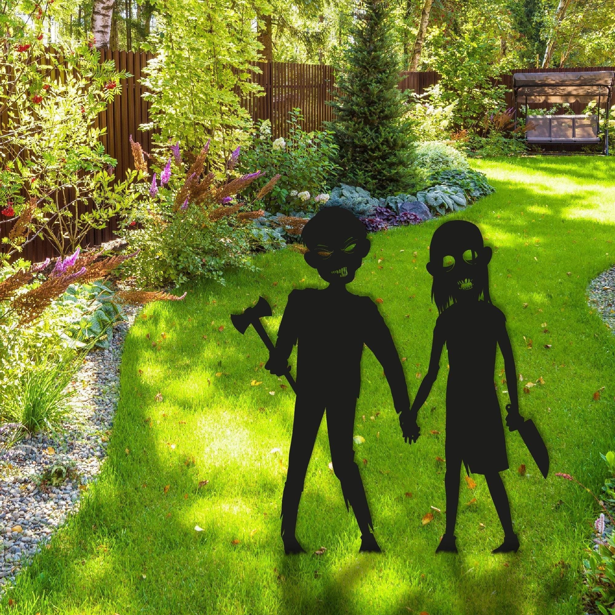 Halloween Zombie Kids Porch Decor, Metal Halloween Porch Decor, Scary Kids Halloween Sign, Outdoor Halloween Stake, Spoky Zombie Kids Gift