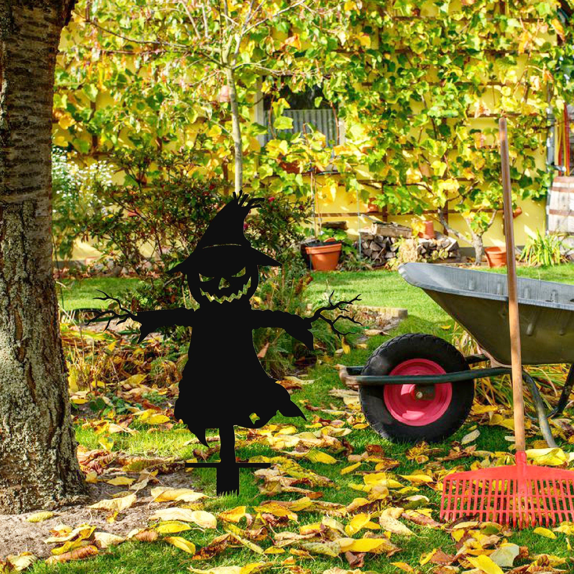 Halloween Scarecrow Metal Garden Stakes, Outdoor Halloween Decor, Halloween Decor, Metal Garden Scary Decor, Yard Art, Patio and Porch Decor