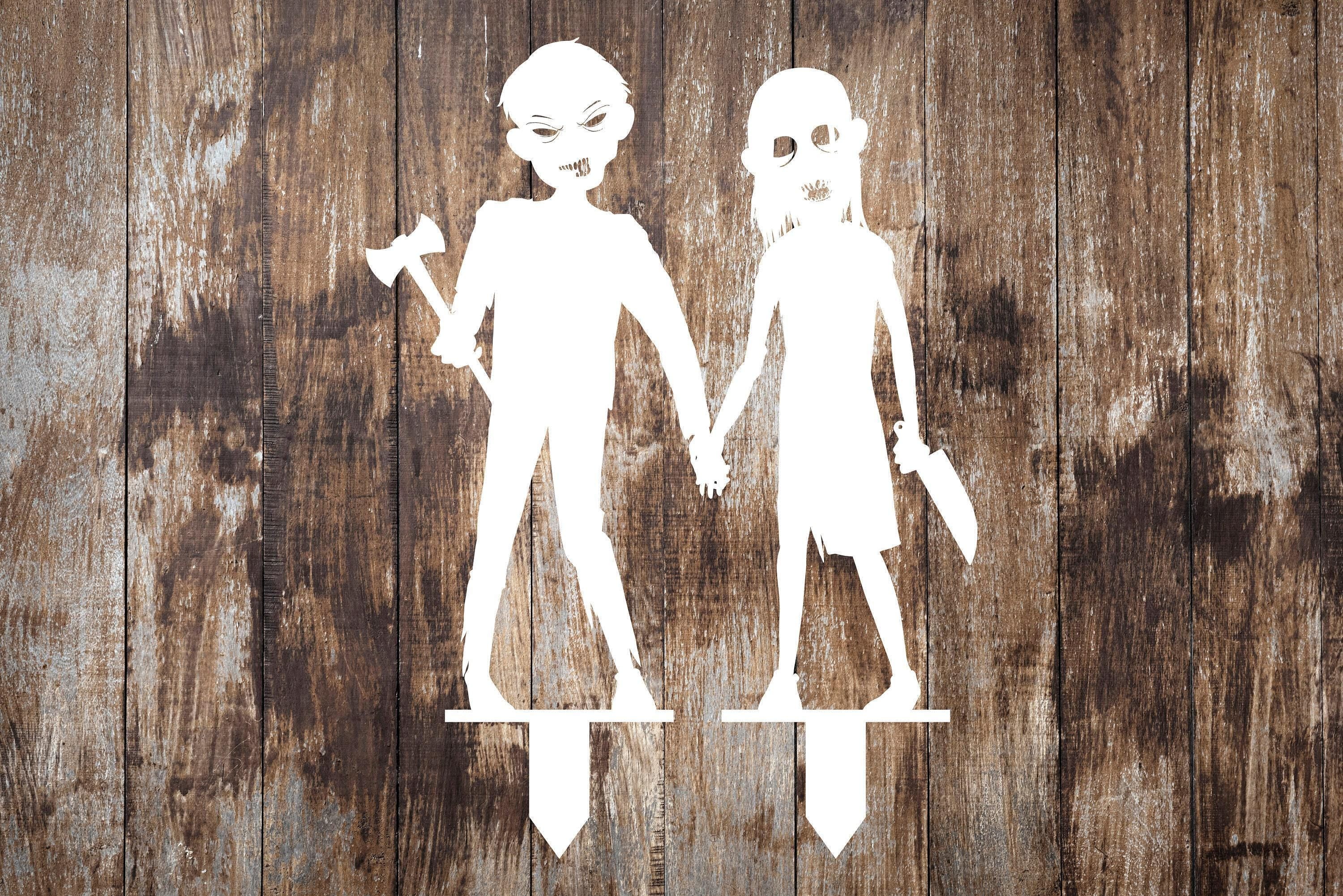 Halloween Zombie Kids Porch Decor, Metal Halloween Porch Decor, Scary Kids Halloween Sign, Outdoor Halloween Stake, Spoky Zombie Kids Gift