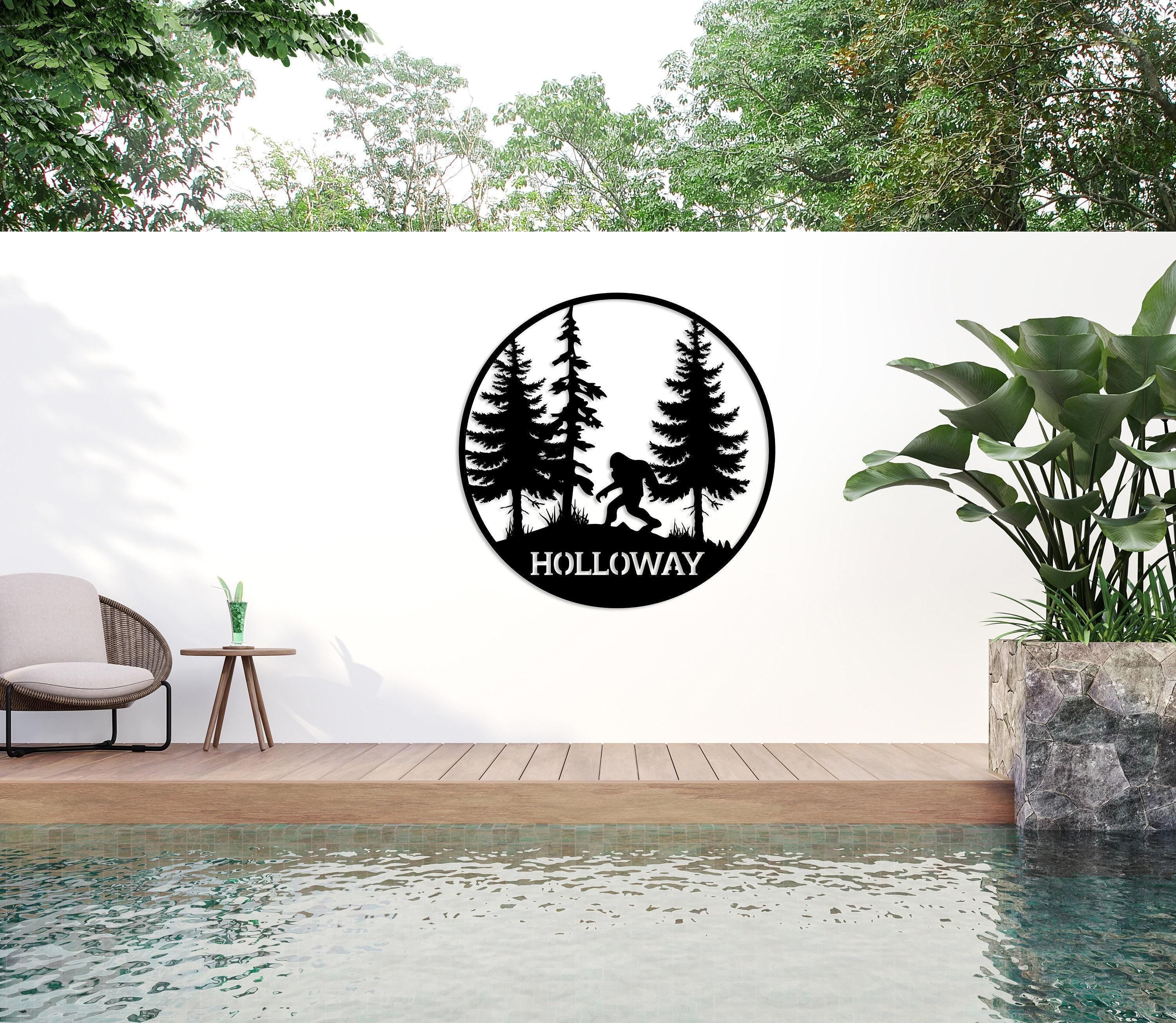 Personalized Metal Bigfoot Mountain Wall Sign, Sasquatch Custom Name Sign, Cabin Decor, Yeti Sign, Sasquatch Large Outdoor Decor, Yard Decor