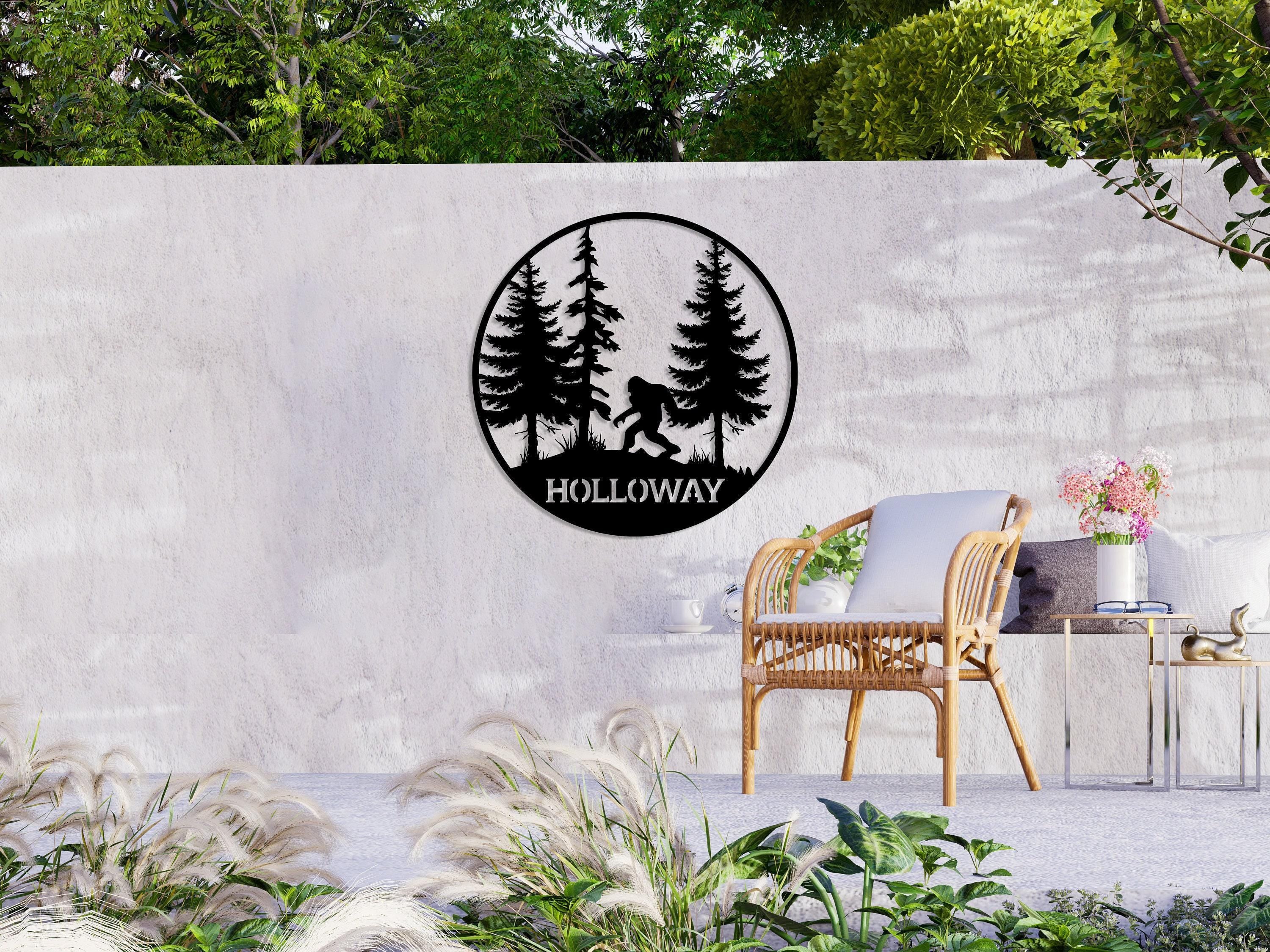 Personalized Metal Bigfoot Mountain Wall Sign, Sasquatch Custom Name Sign, Cabin Decor, Yeti Sign, Sasquatch Large Outdoor Decor, Yard Decor