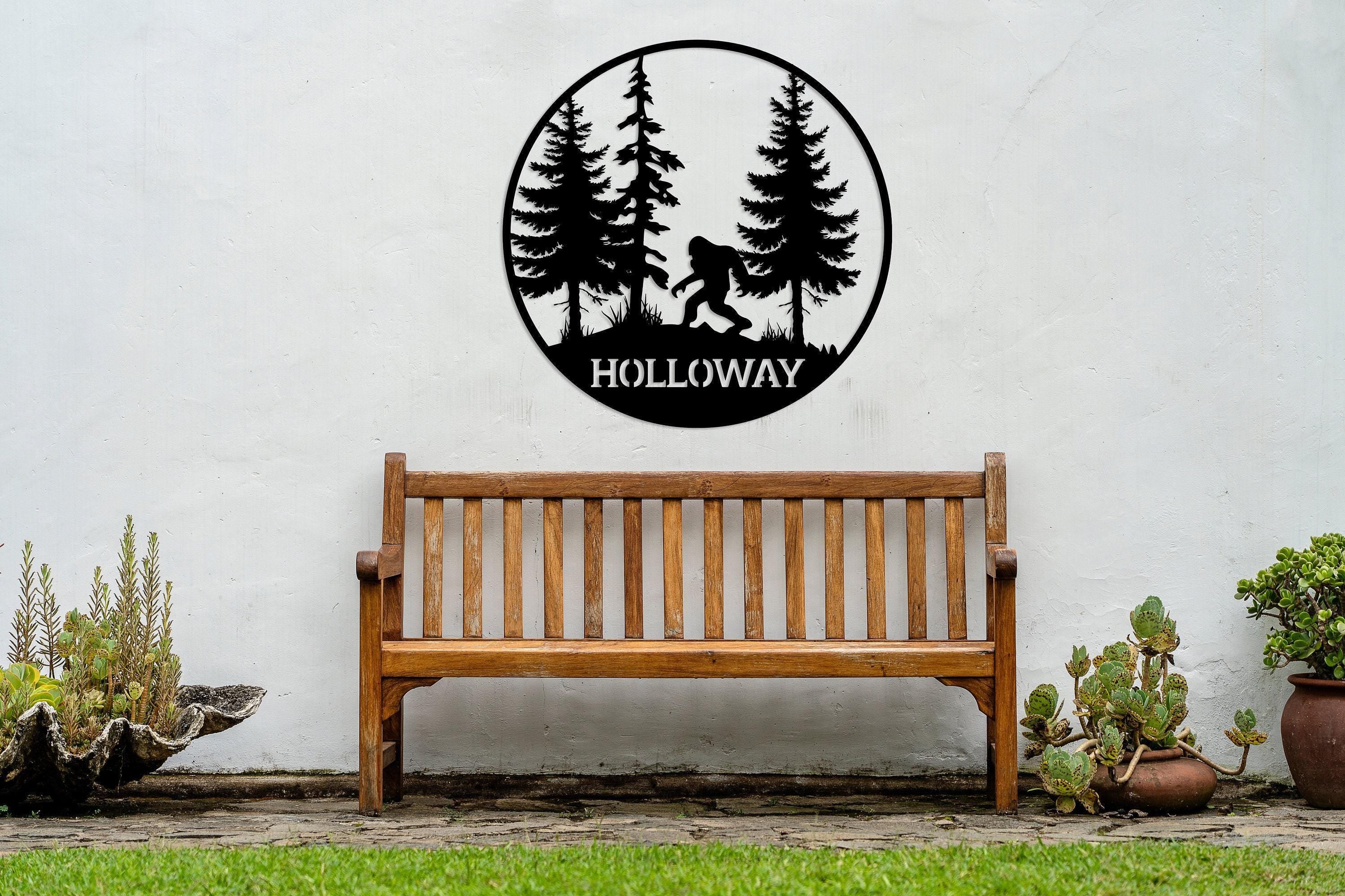 Personalized Metal Bigfoot Mountain Wall Sign, Sasquatch Custom Name Sign, Cabin Decor, Yeti Sign, Sasquatch Large Outdoor Decor, Yard Decor