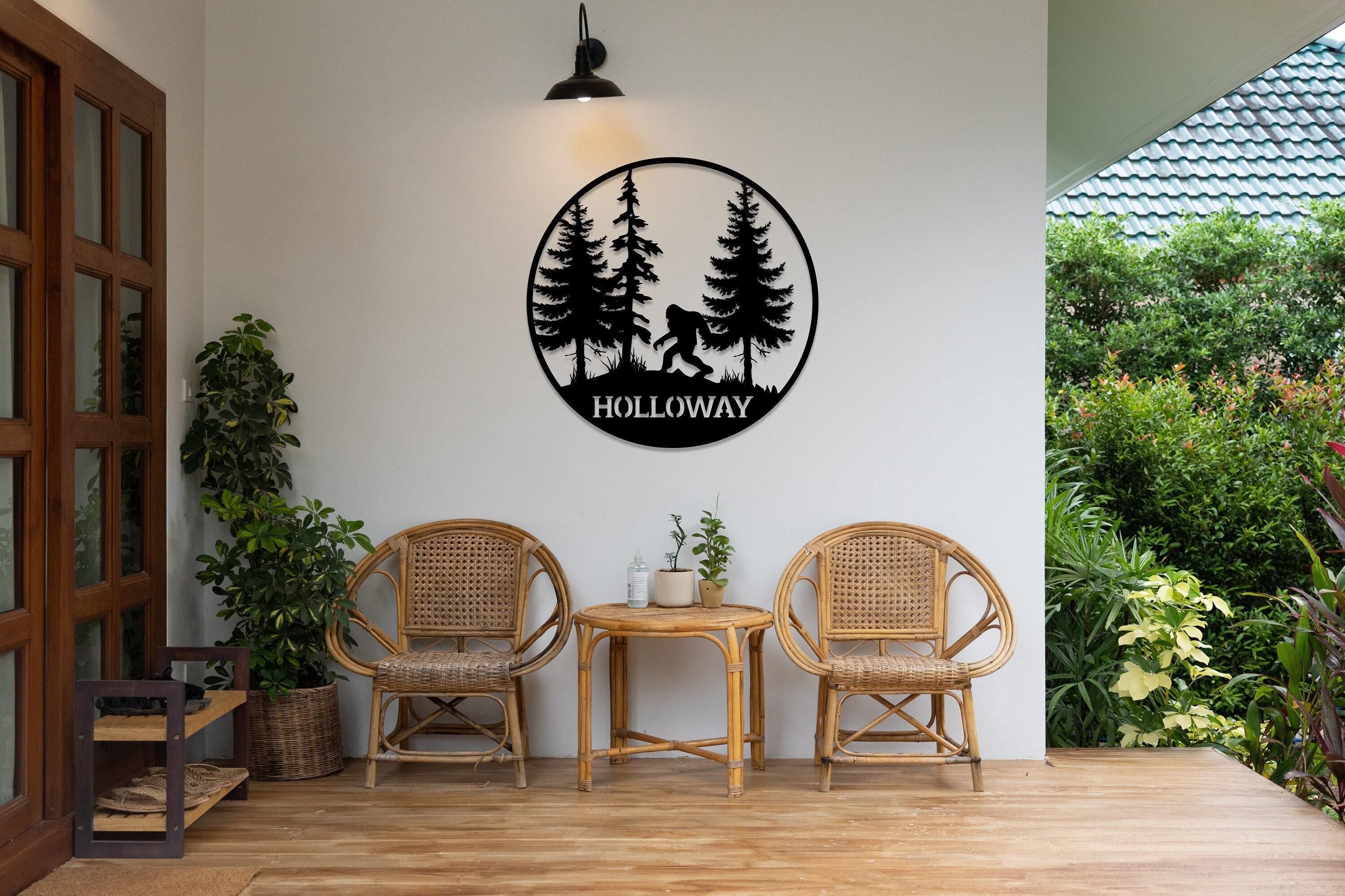 Personalized Metal Bigfoot Mountain Wall Sign, Sasquatch Custom Name Sign, Cabin Decor, Yeti Sign, Sasquatch Large Outdoor Decor, Yard Decor