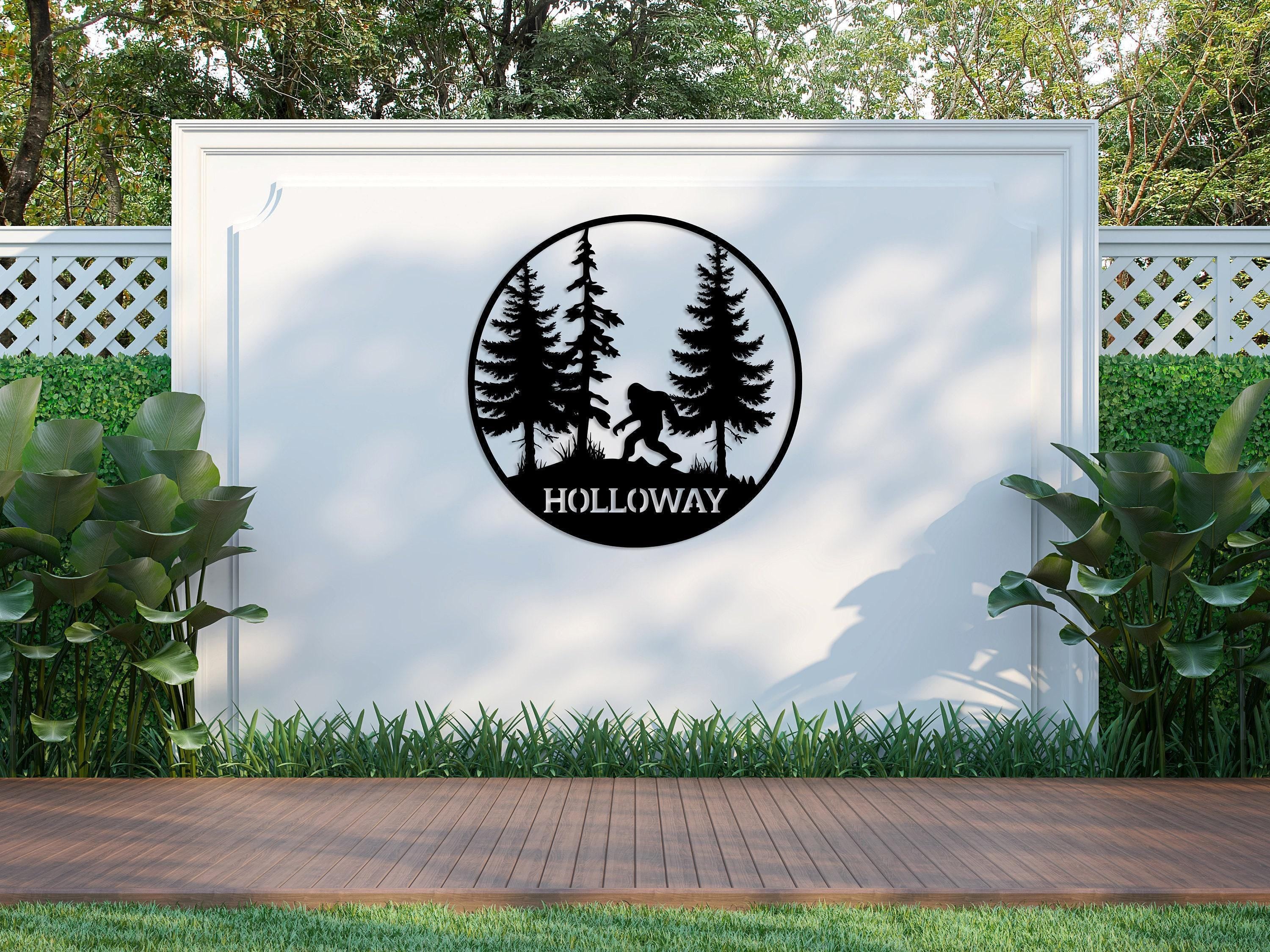 Personalized Metal Bigfoot Mountain Wall Sign, Sasquatch Custom Name Sign, Cabin Decor, Yeti Sign, Sasquatch Large Outdoor Decor, Yard Decor