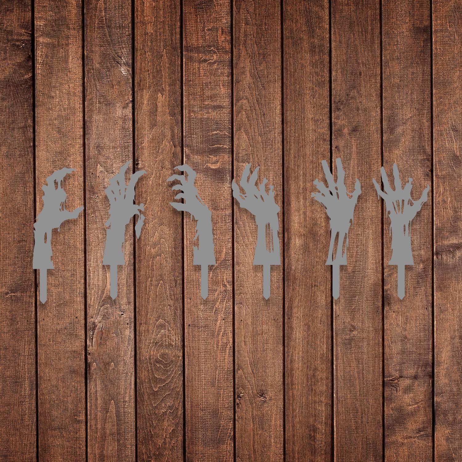 Set of 6 Zombie Hands Halloween Metal Stakes, Halloween Garden Stakes, Halloween Decorations, Party Yard Art, Halloween Gift, Metal Wall Art