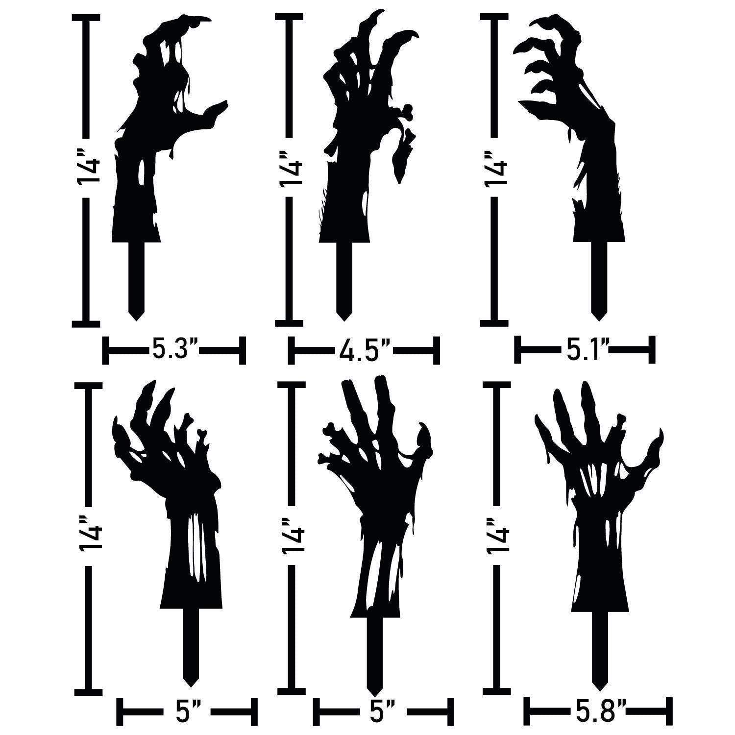 Set of 6 Zombie Hands Halloween Metal Stakes, Halloween Garden Stakes, Halloween Decorations, Party Yard Art, Halloween Gift, Metal Wall Art